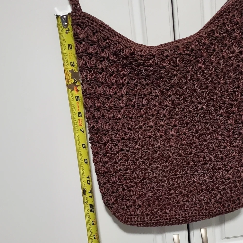 Brown Crochet Shoulder Bag Purse - Picture 9 of 10